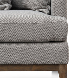 Grey Three-Seater Left Chaise Fabric Sofa