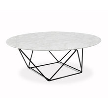 Load image into Gallery viewer, Round Marble Coffee Table with Black Base