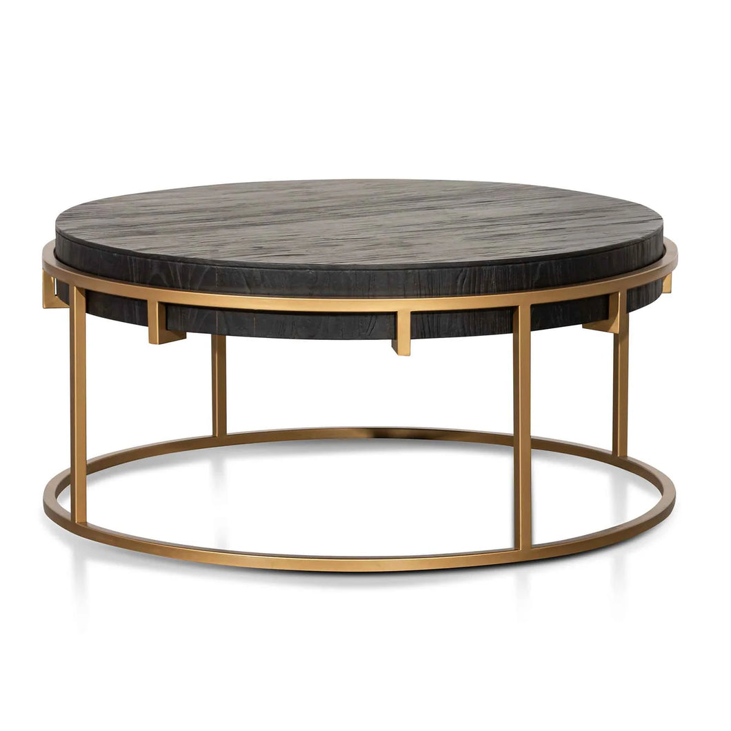 Round Coffee Table with Golden Base