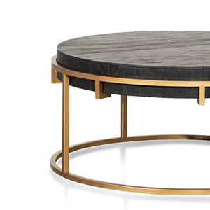 Round Coffee Table with Golden Base