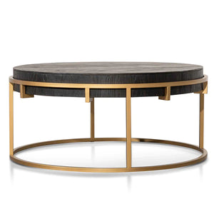 Round Coffee Table with Golden Base