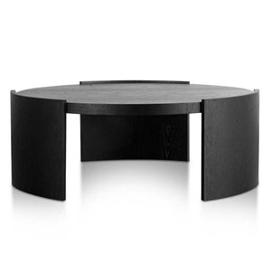 Black Wooden Round Coffee Table