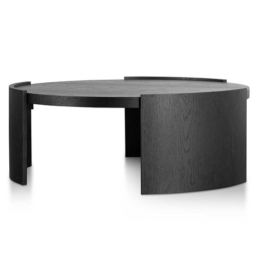 Black Wooden Round Coffee Table