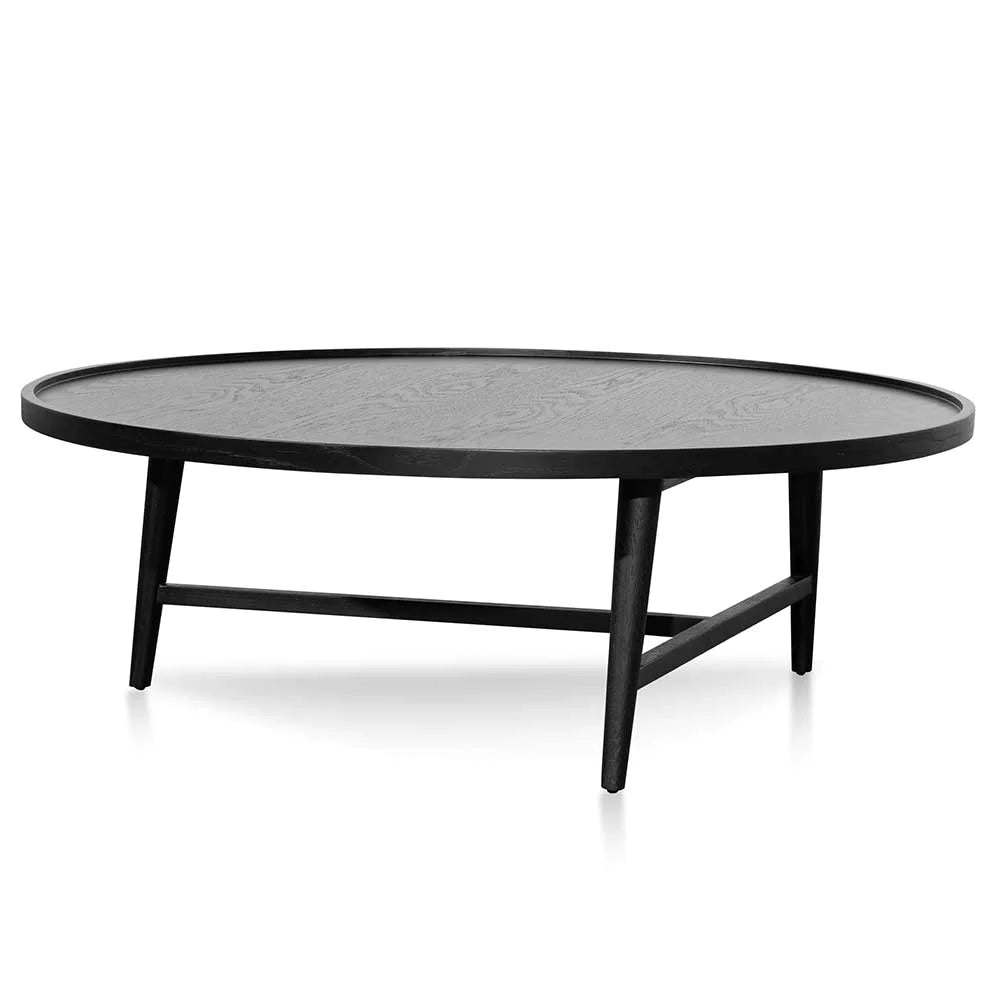 Black Wooden Round Coffee Table