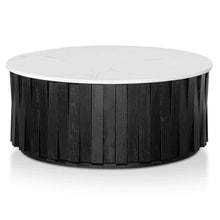 Load image into Gallery viewer, Black Round Marble Coffee Table