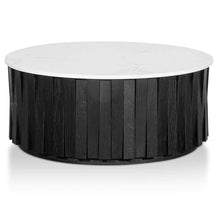 Load image into Gallery viewer, Black Round Marble Coffee Table