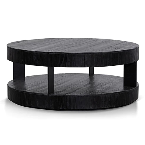 Full Black Round Coffee Table