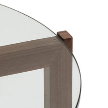 Load image into Gallery viewer, Round Walnut Coffee Table with Glass Top