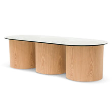 Load image into Gallery viewer, Natural Oval Coffee Table with Glass Top