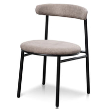 Load image into Gallery viewer, Caramel Grey Fabric Dining Chair with Black Legs