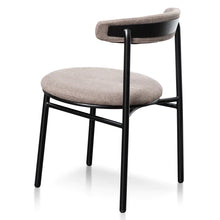 Load image into Gallery viewer, Caramel Grey Fabric Dining Chair with Black Legs
