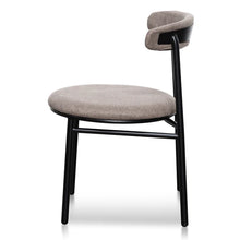 Load image into Gallery viewer, Caramel Grey Fabric Dining Chair with Black Legs