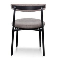 Load image into Gallery viewer, Caramel Grey Fabric Dining Chair with Black Legs