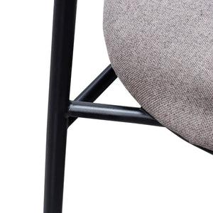Caramel Grey Fabric Dining Chair with Black Legs