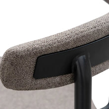 Load image into Gallery viewer, Caramel Grey Fabric Dining Chair with Black Legs