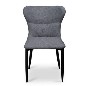 Pebble Grey Fabric Dining Chair with Black Legs