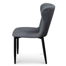 Load image into Gallery viewer, Pebble Grey Fabric Dining Chair with Black Legs