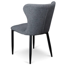 Load image into Gallery viewer, Pebble Grey Fabric Dining Chair with Black Legs