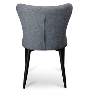 Pebble Grey Fabric Dining Chair with Black Legs