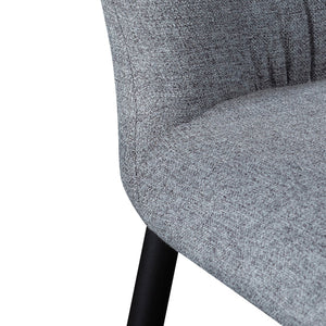 Pebble Grey Fabric Dining Chair with Black Legs