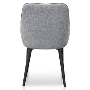 Pebble Grey Fabric Dining Chair with Black Legs