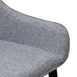Pebble Grey Fabric Dining Chair with Black Legs
