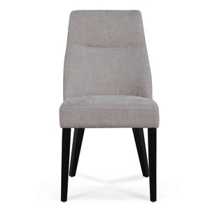 Oyster Beige Fabric Dining Chair with Black Legs