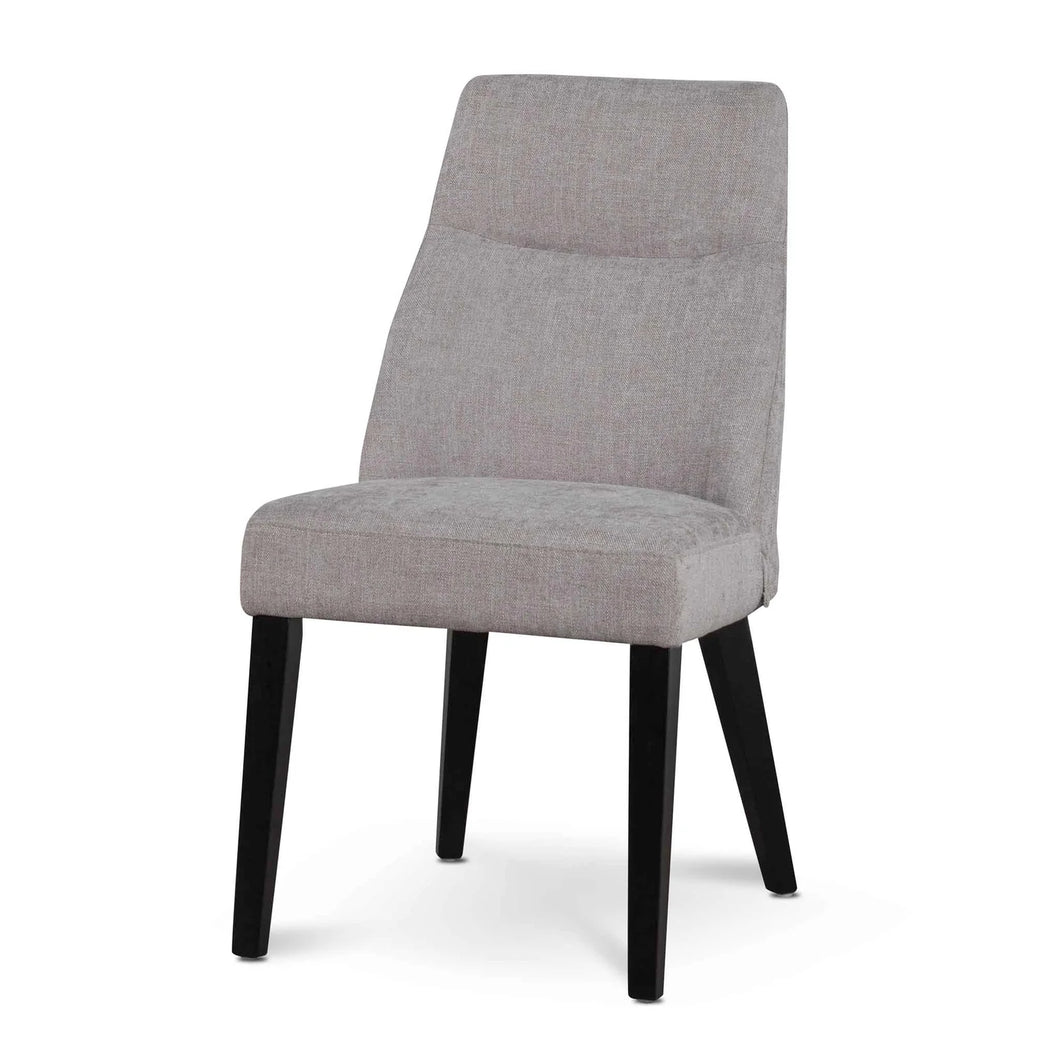 Oyster Beige Fabric Dining Chair with Black Legs