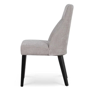 Oyster Beige Fabric Dining Chair with Black Legs