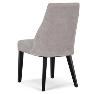 Oyster Beige Fabric Dining Chair with Black Legs