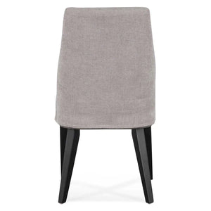 Oyster Beige Fabric Dining Chair with Black Legs