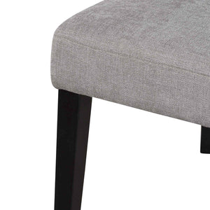 Oyster Beige Fabric Dining Chair with Black Legs