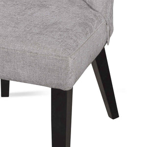 Oyster Beige Fabric Dining Chair with Black Legs