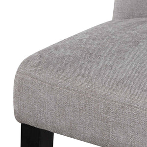 Oyster Beige Fabric Dining Chair with Black Legs