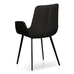 Black Fabric Dining Chair (Set of 2)