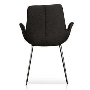 Black Fabric Dining Chair (Set of 2)