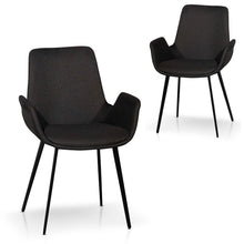 Load image into Gallery viewer, Black Fabric Dining Chair (Set of 2)