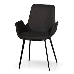 Black Fabric Dining Chair (Set of 2)