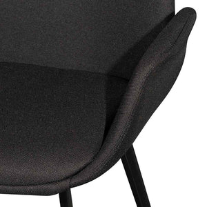 Black Fabric Dining Chair (Set of 2)