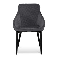 Load image into Gallery viewer, Grey Velvet Dining Chair with Black Legs