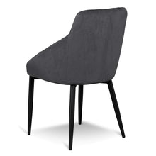 Load image into Gallery viewer, Grey Velvet Dining Chair with Black Legs