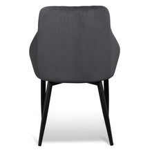 Load image into Gallery viewer, Grey Velvet Dining Chair with Black Legs