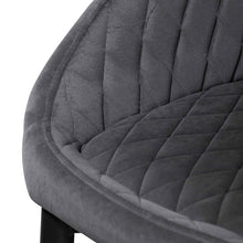 Load image into Gallery viewer, Grey Velvet Dining Chair with Black Legs