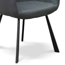 Load image into Gallery viewer, Gunmetal Grey Fabric Dining Chair with Black Legs