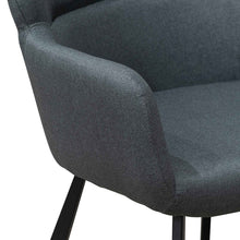 Load image into Gallery viewer, Gunmetal Grey Fabric Dining Chair with Black Legs