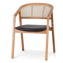 Load image into Gallery viewer, Natural Wooden Dining Chair with Black Seat