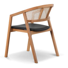 Load image into Gallery viewer, Natural Wooden Dining Chair with Black Seat