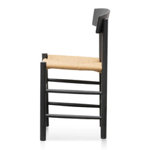 Load image into Gallery viewer, Black Dining Chair with Natural Rattan Seat
