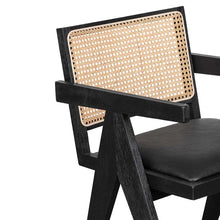 Load image into Gallery viewer, Black Rattan Dining Chair