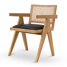 Load image into Gallery viewer, Natural Rattan Dining Chair with Black Seat